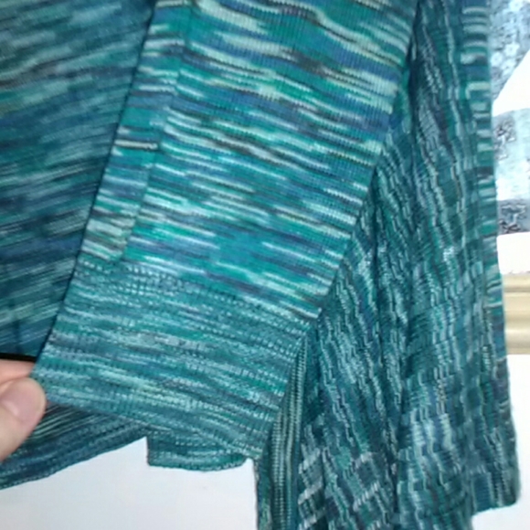 Aqua Blue/Green Gray Flyaway Knit Cardigan light - Picture 8 of 8